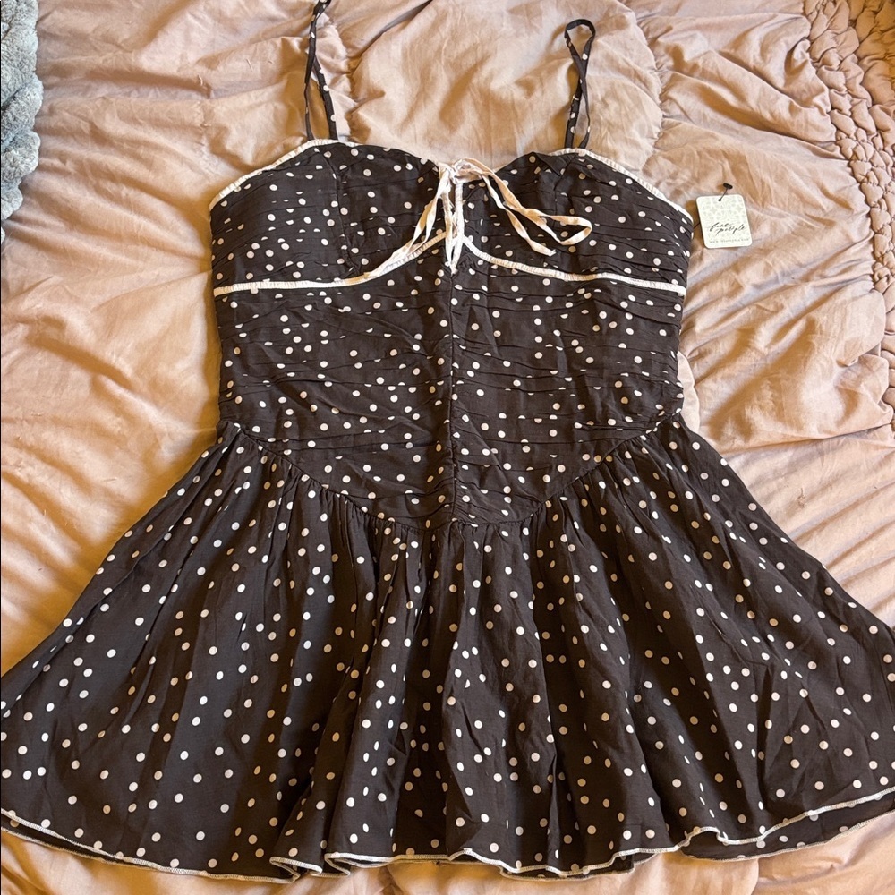 NWT Free People Tea for Two mini dress in Deep Chocolate - Picture 4 of 8